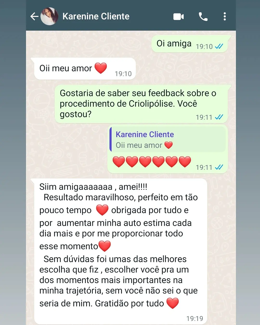 Depoimento de Cliente 1